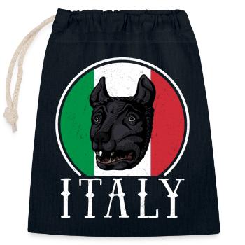 Loup Rome Mythologie Antique Italie Histoire - Sac cadeau en coton avec cordon (25 x 30 cm) - bleu marine - Devant