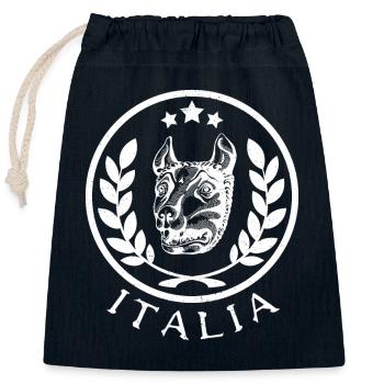 Mythologie antique, Rome, Italie, Loup, Lupa, Roma - Sac cadeau en coton avec cordon (25 x 30 cm) - bleu marine - Devant