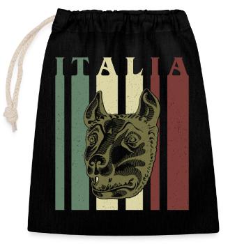 Wolf Rome Italie Italia Vacances Histoire - Sac cadeau en coton avec cordon (25 x 30 cm) - noir - Devant