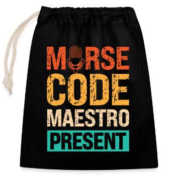 Radio Moderator Vintage Morse Code Experte - Verschließbarer Geschenkbeutel aus Baumwolle (25x30cm) - Schwarz - Vorne