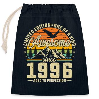 Vintage 1996 - Born Legends Birthday - Closable cotton gift bag (25x30cm) - navy - Front