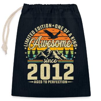 Millésime Légendaire 2012 - Anniversaire Born Legends - Sac cadeau en coton avec cordon (25 x 30 cm) - bleu marine - Devant