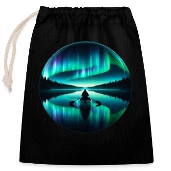 Polarlicht-aurora-verfolger Alaska Wilderness - Verschließbarer Geschenkbeutel aus Baumwolle (25x30cm) - Schwarz - Vorne