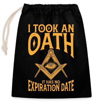 Freimaurer Winkel & Zirkel FREEMASON Prince Hall - Verschließbarer Geschenkbeutel aus Baumwolle (25x30cm) - Schwarz - Vorne