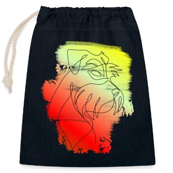 FARBE SCHNAUZER ONE LINE - Verschließbarer Geschenkbeutel aus Baumwolle (25x30cm) - Navy - Vorne