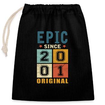 2001 Geburtstag Epic since - Verschließbarer Geschenkbeutel aus Baumwolle (25x30cm) - Schwarz - Vorne