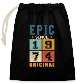 1974 Geburtstag Epic since - Verschließbarer Geschenkbeutel aus Baumwolle (25x30cm) - Schwarz - Vorne