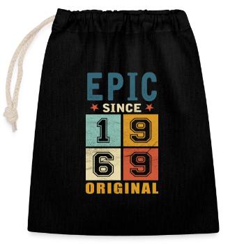 1969 Anniversaire épique depuis - Sac cadeau en coton avec cordon (25 x 30 cm) - noir - Devant