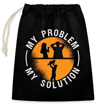 Childcare Worker My Problem My Pictogram Dad Mom - Closable cotton gift bag (25x30cm) - black - Front