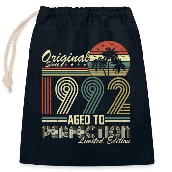 Vintage Legend 1992 - Closable cotton gift bag (25x30cm) - navy - Front