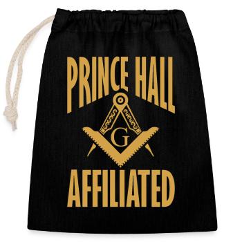 Freimaurer Winkel & Zirkel FREEMASON Prince Hall - Verschließbarer Geschenkbeutel aus Baumwolle (25x30cm) - Schwarz - Vorne