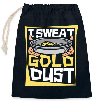 I Sweat Gold Dust Prospecting Placer Mining Gold - Closable cotton gift bag (25x30cm) - navy - Front