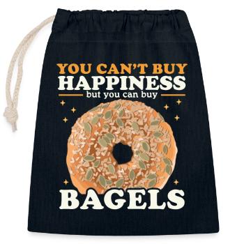 Bagel Lover | Beigel Bagel Bread Gift - Closable cotton gift bag (25x30cm) - navy - Front