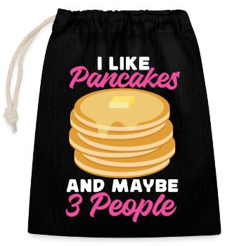 Pancake Lover Kids I Like Pancakes - Closable cotton gift bag (25x30cm) - black - Front