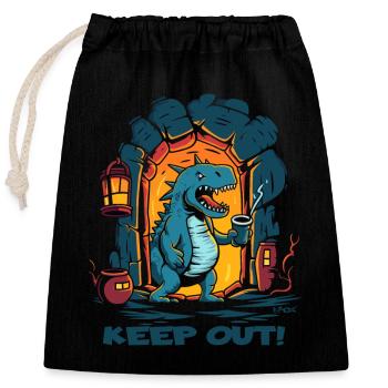 Funny Dungeon Dragon: No Entry - Closable cotton gift bag (25x30cm) - black - Front