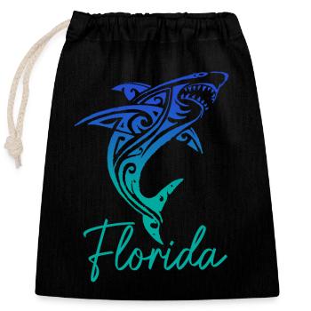 Florida Souvenir USA Amerika - Verschließbarer Geschenkbeutel aus Baumwolle (25x30cm) - Schwarz - Vorne