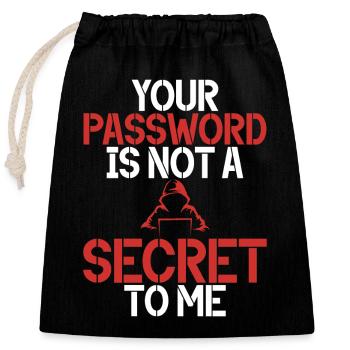 Piratage informatique en cybersécurité - Sac cadeau en coton avec cordon (25 x 30 cm) - noir - Devant
