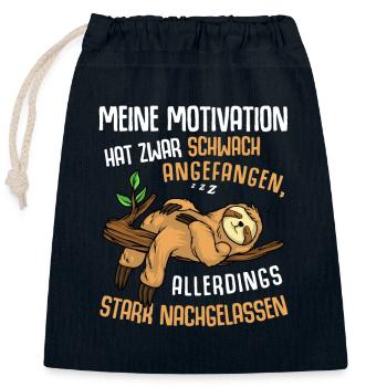 My motivation started off weak - Closable cotton gift bag (25x30cm) - navy - Front