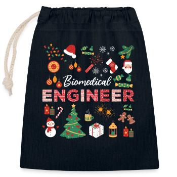 studenChristmas gift for biomedical engineers - Closable cotton gift bag (25x30cm) - navy - Front