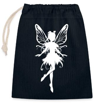 Fairy, Elf, Fairy Tale, Mythical Creatures - Closable cotton gift bag (25x30cm) - navy - Front