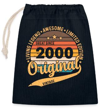 Vintage 2000 - Legendary Birthday Gift Idea! - Verschließbarer Geschenkbeutel aus Baumwolle (25x30cm) - Navy - Vorne