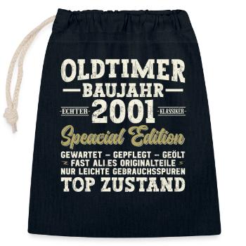 Vintage Born Legends 2001 - Closable cotton gift bag (25x30cm) - navy - Front