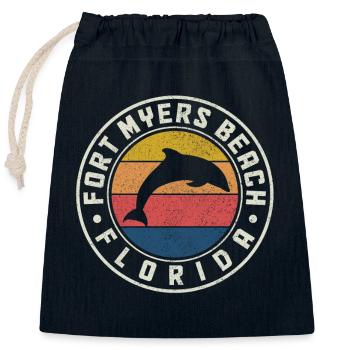 Fort Myers Beach Florida Souvenir - Verschließbarer Geschenkbeutel aus Baumwolle (25x30cm) - Navy - Vorne