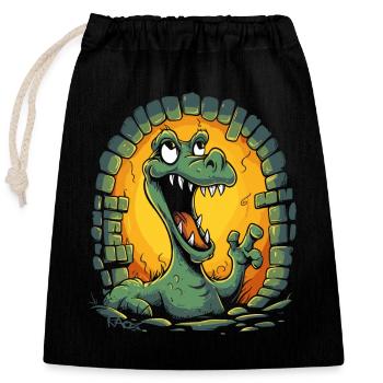 The Funny Cartoon Joke Dungeon Dragon - Closable cotton gift bag (25x30cm) - black - Front