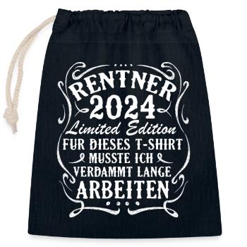 Rentner 2024 Limited Edition - Rente Ruhestand - Verschließbarer Geschenkbeutel aus Baumwolle (25x30cm) - Navy - Vorne