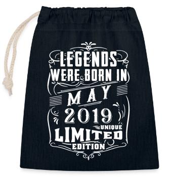 Birthday May 2019 Year Limited Edition - Closable cotton gift bag (25x30cm) - navy - Front