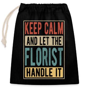 Florist Retro Gift - Closable cotton gift bag (25x30cm) - black - Front