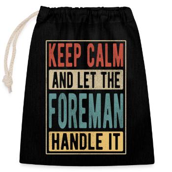 Cadeau rétro Foreman - Sac cadeau en coton avec cordon (25 x 30 cm) - noir - Devant