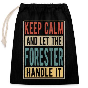 Cadeau rétro Forester - Sac cadeau en coton avec cordon (25 x 30 cm) - noir - Devant