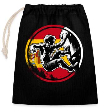 Spain Climber – Distressed Boulderer Climbing - Verschließbarer Geschenkbeutel aus Baumwolle (25x30cm) - Schwarz - Vorne