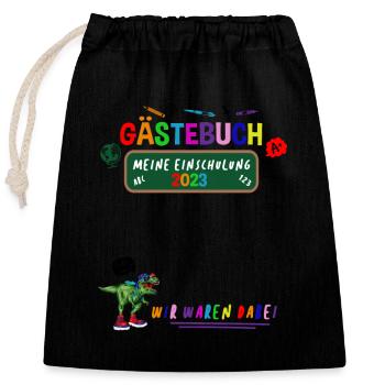 Guestbook My Enrolment Guest List Pupils - Closable cotton gift bag (25x30cm) - black - Front