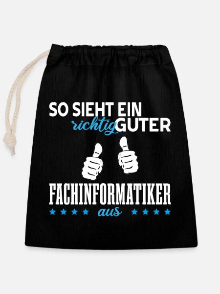 Fachinformatiker - Verschließbarer Geschenkbeutel aus Baumwolle (25x30cm) - Schwarz