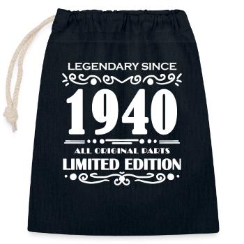 1940 - Year 1940 - Year 1940 - Closable cotton gift bag (25x30cm) - navy - Front