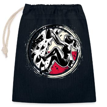 Poland Climber - Grimpeur de bloc femme - Sac cadeau en coton avec cordon (25 x 30 cm) - bleu marine - Devant