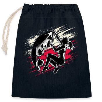 Poland Climber - Grimpeur de bloc femme - Sac cadeau en coton avec cordon (25 x 30 cm) - bleu marine - Devant