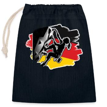 Deutschland Kletterer - Frau Boulderer Klettern - Verschließbarer Geschenkbeutel aus Baumwolle (25x30cm) - Navy - Vorne