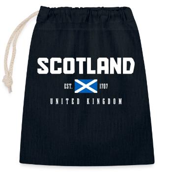 Scotland Scottish Flag UK Vintage - Closable cotton gift bag (25x30cm) - navy - Front