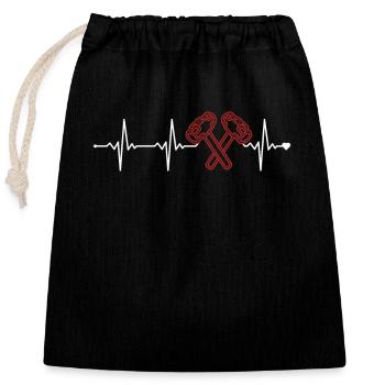 Démolition de maison Heartbeat Maison de rénovation domiciliaire - Sac cadeau en coton avec cordon (25 x 30 cm) - noir - Devant