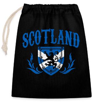Scotland Scottish Flag UK Vintage - Closable cotton gift bag (25x30cm) - black - Front