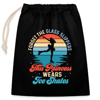 Enchanted Ice: Where Skates Beat Slippers - Closable cotton gift bag (25x30cm) - black - Front