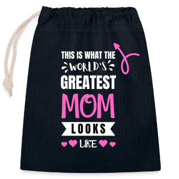 Mutter Mama Muttertag lustig Kind Tochter Geburt - Verschließbarer Geschenkbeutel aus Baumwolle (25x30cm) - Navy - Vorne