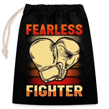 Fearless Fighter - Closable cotton gift bag (25x30cm) - black - Front