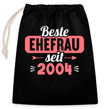 Beste Ehefrau seit 2004 20.Hochzeitstag - Verschließbarer Geschenkbeutel aus Baumwolle (25x30cm) - Schwarz - Vorne
