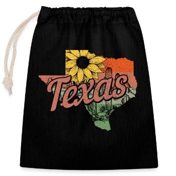 Texas - Closable cotton gift bag (25x30cm) - black - Front
