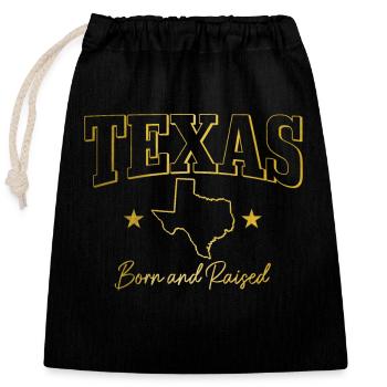 Texas - Sac cadeau en coton avec cordon (25 x 30 cm) - noir - Devant
