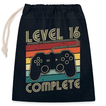 Level 16 Complete 16 Jahre Geburtstags Geschenk - Verschließbarer Geschenkbeutel aus Baumwolle (25x30cm) - Navy - Vorne